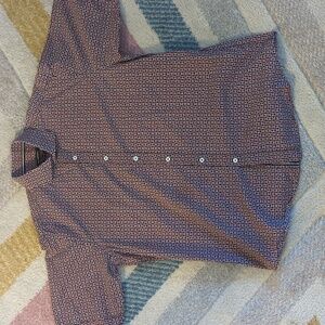 Red and Black Short Sleeve Button Down